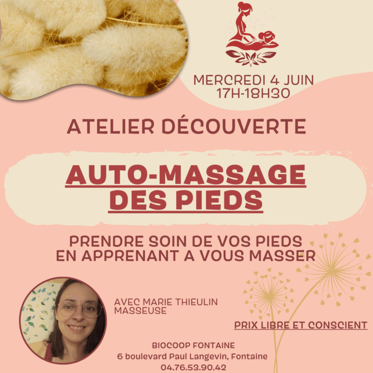 Atelier auto-massage des pieds, à la Biocoop de Fontaine (38)