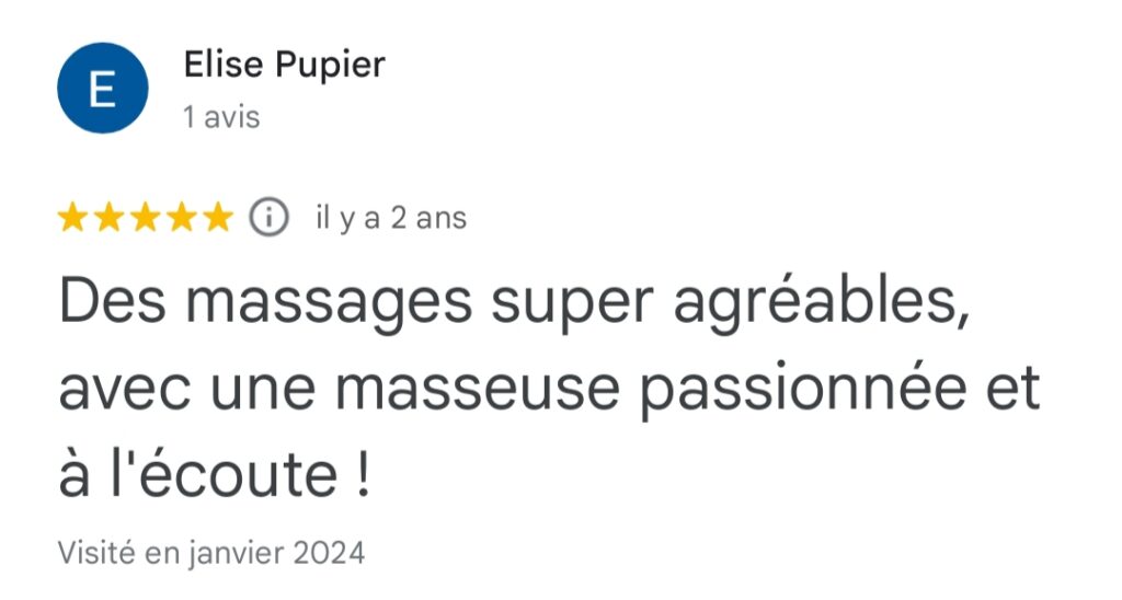 massage du dos avis