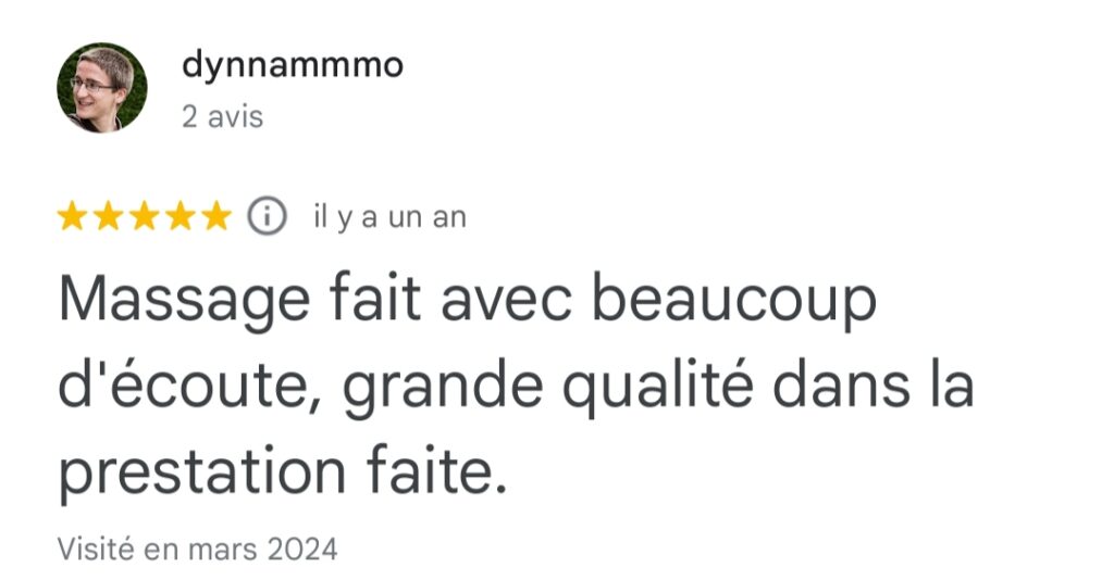 massage du dos avis