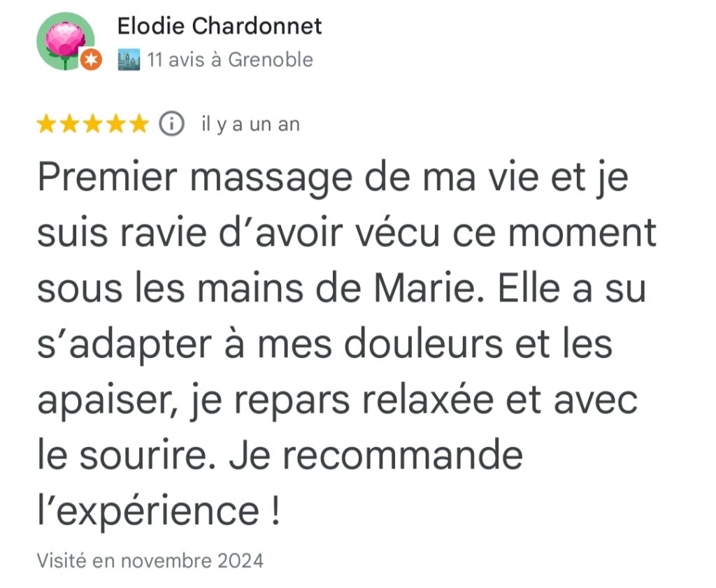 massage du dos avis