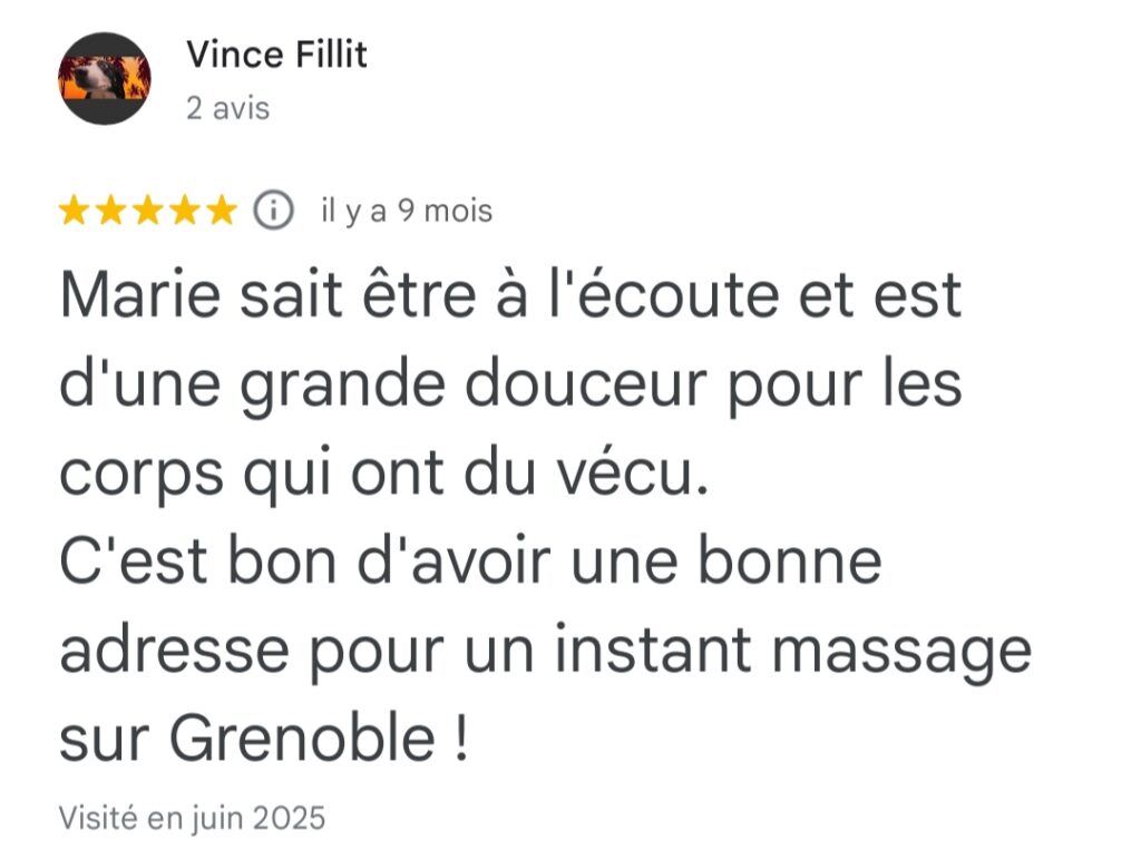 massage du dos avis
