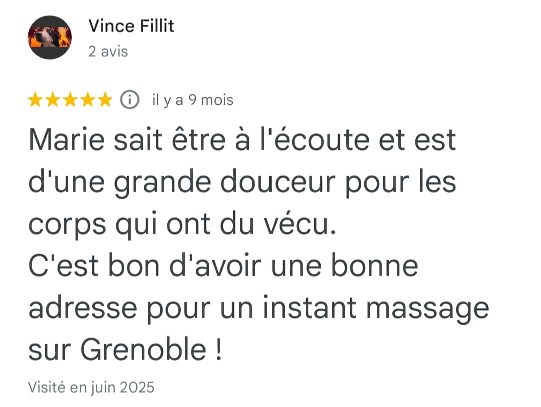 massage du dos avis