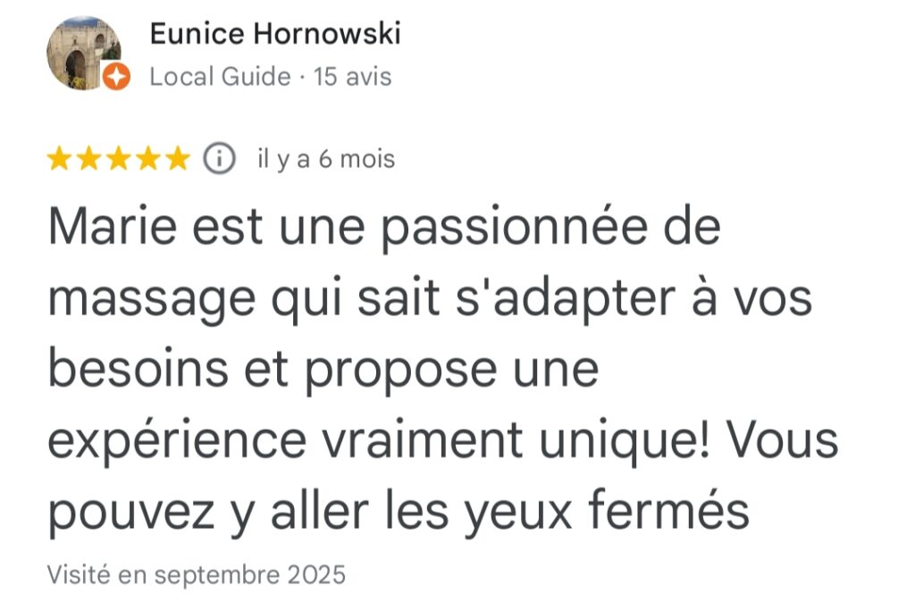 massage du dos avis